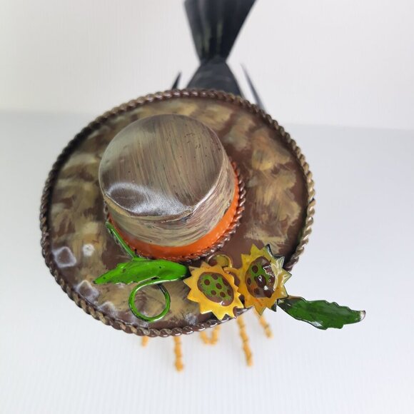 Metal Witch and Bird Bobble Head Figurines On Springs Farmhouse Halloween Fall - Picture 12 of 15